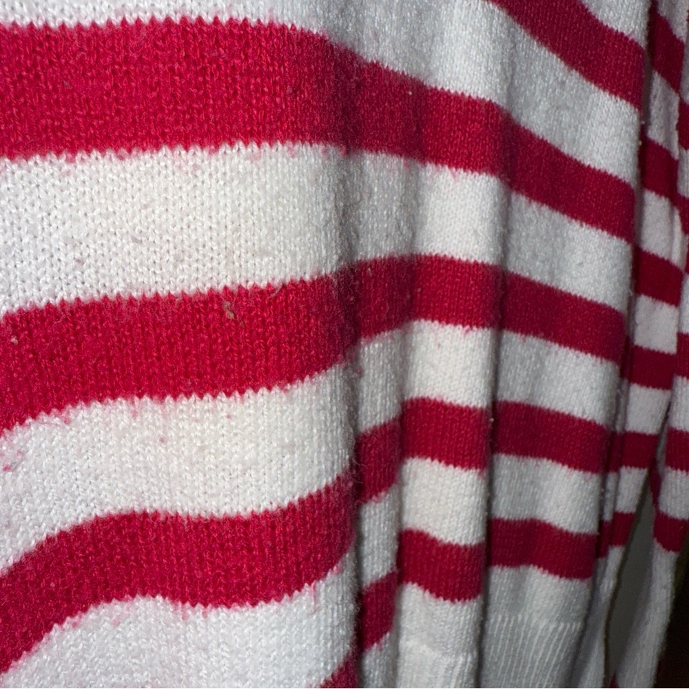 Lilly Pulitzer Red and White Striped Crew Neck Sweater l Large nautical beach - Picture 8 of 8